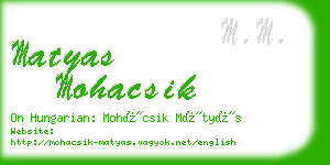 matyas mohacsik business card